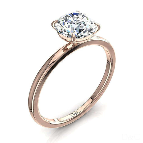 Bellissimo anello in oro rosa 0.30 carati con diamanti rotondi