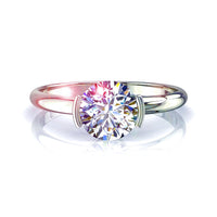 Solitaire diamant rond 0.40 carat or blanc Anoushka