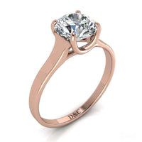 Solitaire diamant rond 0.40 carat or rose Cindy