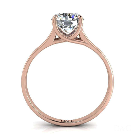 Solitaire diamant rond 0.40 carat or rose Cindy