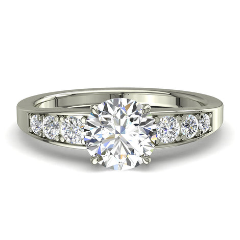 Anello di fidanzamento Nina in oro bianco 0.50 carati con diamante tondo