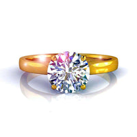 Bague de fiançailles diamant rond 0.50 carat or jaune Capucine