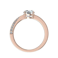 Bague de fiançailles diamant rond 0.50 carat or rose Andrea