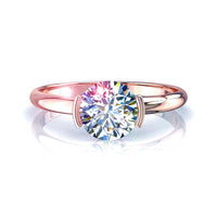 Solitaire diamant rond 0.50 carat or rose Anoushka