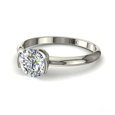 Solitaire diamant rond 0.60 carat or blanc Anoushka