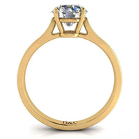 Capucine anello di fidanzamento con diamante tondo da 0.60 carati in oro giallo