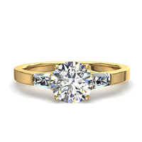 Bague diamant rond 0.60 carat or jaune Enea