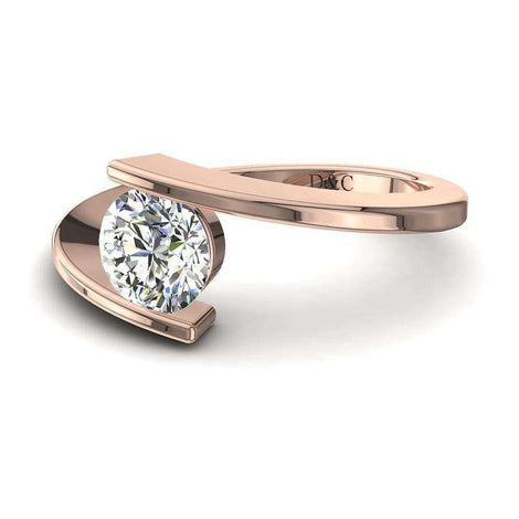 Anello di fidanzamento Arabella con diamante tondo da 0.60 carati in oro rosa