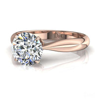 Bague de fiançailles diamant rond 0.60 carat or rose Elodie