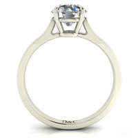 Capucine anello di fidanzamento con diamante tondo da 0.70 carati in oro bianco