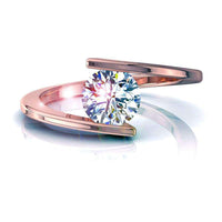 Anello di fidanzamento Arabella con diamante tondo da 0.70 carati in oro rosa