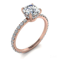 Diamante solitario tondo San Valentino in oro rosa 0.70 carati