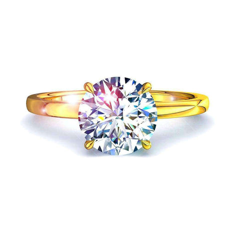 Bellissimo anello con diamante tondo da 0.80 carati in oro giallo