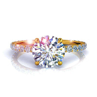 Bague de fiançailles diamant rond 0.80 carat or jaune Valentine