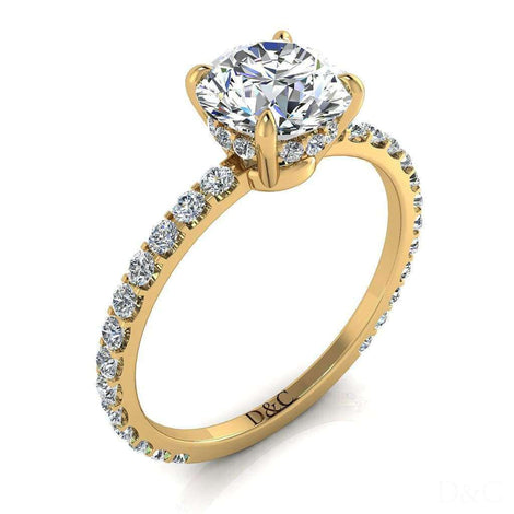 Diamante solitario tondo San Valentino in oro giallo 0.80 carati