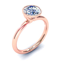 Bague de fiançailles diamant rond 0.80 carat or rose Annette