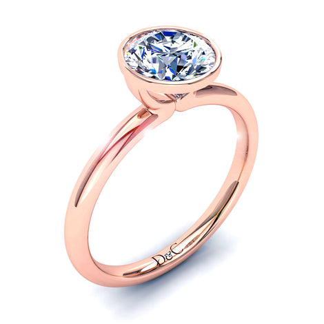 Anello di fidanzamento Annette con diamante tondo da 0.80 carati in oro rosa