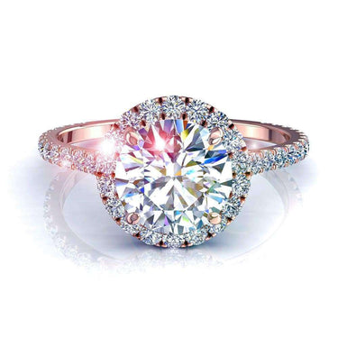 Bague de fiançailles diamant rond 0.80 carat Camogli I / SI / Or Rose 18 carats