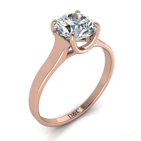 Anello di fidanzamento Cindy in oro rosa 0.80 carati con diamante tondo