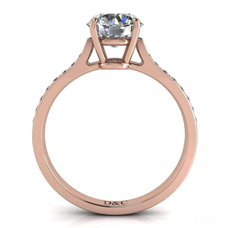 Anello di fidanzamento Ganna con diamante tondo da 0.80 carati in oro rosa