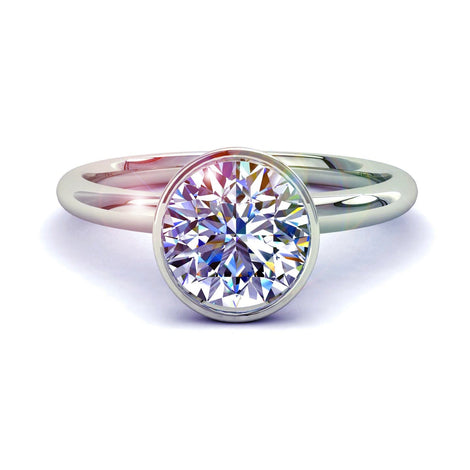 Anello di fidanzamento Annette con diamante tondo da 0.90 carati in oro bianco