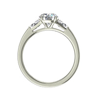 Bague de fiançailles diamant rond 0.90 carat or blanc Enea