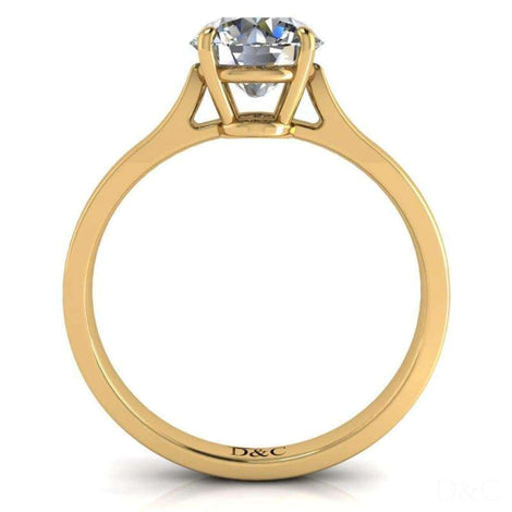 Capucine anello di fidanzamento con diamante tondo da 0.90 carati in oro giallo