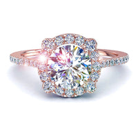 Bague de fiançailles diamant rond 0.90 carat or rose Alida