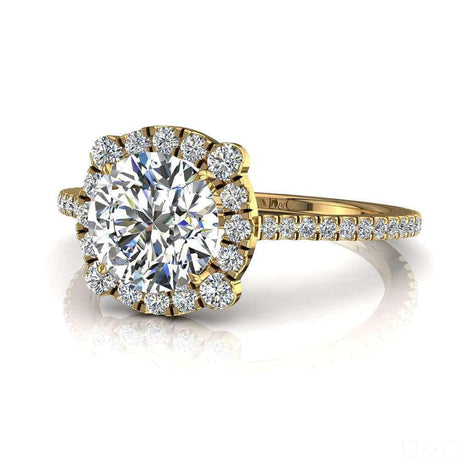 Anello di fidanzamento Alida con diamante tondo da 1.00 carati in oro giallo