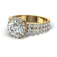Anello con diamante tondo Portofino in oro giallo 1.00 carati
