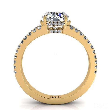 Recco anello di fidanzamento con diamante tondo da 1.00 carati in oro giallo