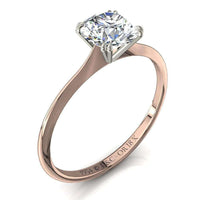 Anello di fidanzamento con diamante tondo oro rosa 1.00 carati 1954
