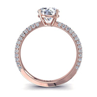 Solitaire diamant rond 1.00 carat or rose Paola