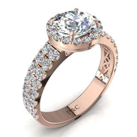 Anello di fidanzamento Portofino in oro rosa con diamante tondo da 1.00 carati