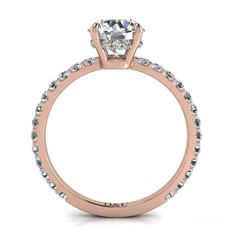 Bague diamant rond 1.00 carat or rose Valentine