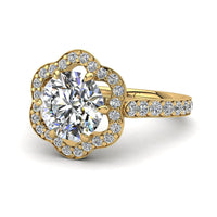 Anello di fidanzamento Lily in oro giallo 1.05 carati con diamante tondo