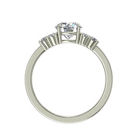 Anello di fidanzamento con diamante rotondo Hanna in oro bianco 1.06 carati