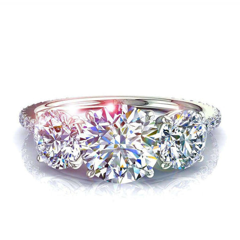 Anello di fidanzamento Azaria in oro bianco 1.10 carati con diamante tondo