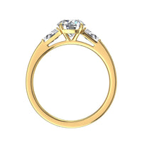 Bague diamant rond 1.10 carat or jaune Enea