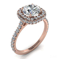 Anello di fidanzamento Margueritta in oro rosa 1.10 carati con diamante tondo