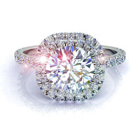 Anello di fidanzamento Margueritta in oro bianco 1.20 carati con diamante tondo
