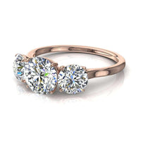 Anello di fidanzamento Alizia in oro rosa 1.20 carati con diamante tondo