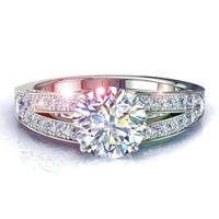 Rapallo anello di fidanzamento in oro bianco con diamante tondo da 1.30 carati