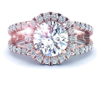 Bague diamant rond 1.30 carat or rose Imperia
