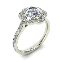 Anello di fidanzamento Lily in oro bianco 1.35 carati con diamante tondo
