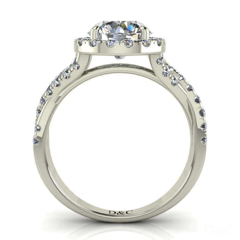 Anello di fidanzamento con diamante tondo Ameglia in oro bianco da 1.40 carati