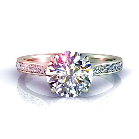 Anello di fidanzamento Ganna in oro bianco 1.40 carati con diamante tondo