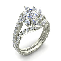Anello di fidanzamento Lisette in oro bianco 1.40 carati con diamante tondo