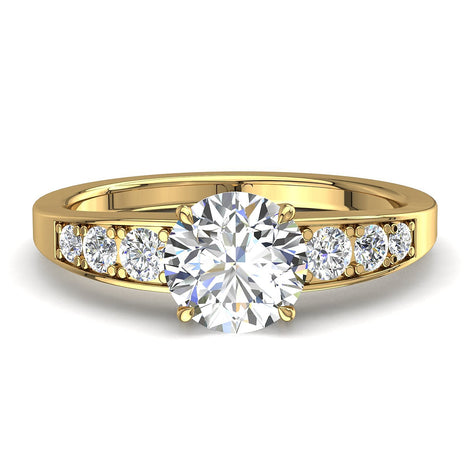 Anello di fidanzamento Nina in oro giallo 1.40 carati con diamante tondo