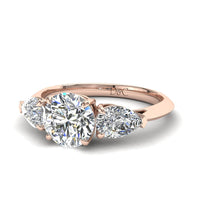 Anello di fidanzamento Renata con diamante tondo da 1.40 carati in oro rosa